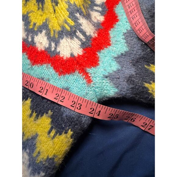 Aerie fair isle quarter zip wool blend sweater womens small cozy heavy thick - Picture 7 of 8